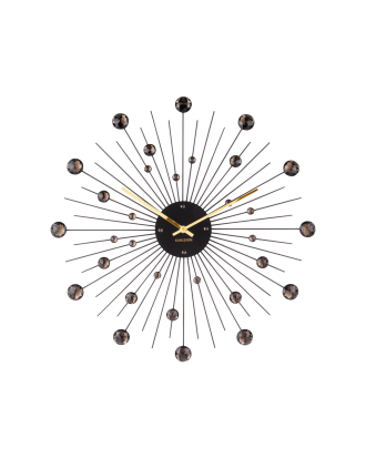 Karlsson - Väggklocka Sunburst Crystal Large - Svart