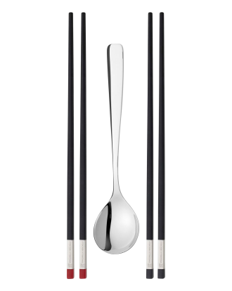 ZWILLING - Gåvoset med 2 par ätpinnar och en sked - Svart