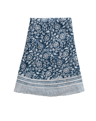 Chamois - Linneduk Margerita Rund - Blå - 180X180