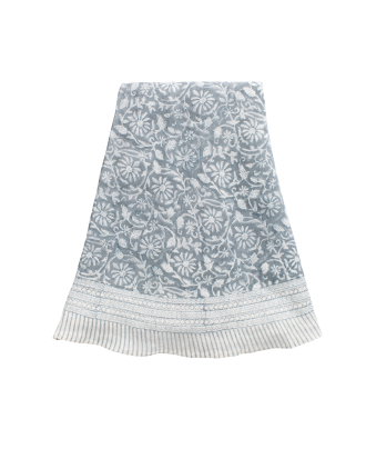 Chamois - Linneduk Margerita Rund - Blå - 180X180