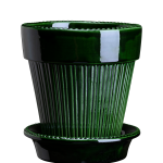 Bergs Potter - Kruka med fat Simona GLAZED, Ø 18 cm - Grön