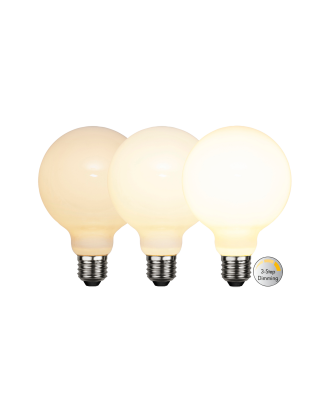 Star Trading - LED-LJUSKÄLLA E27 G95 OPAQUE FILAMENT RA90 3-STEP - Vit