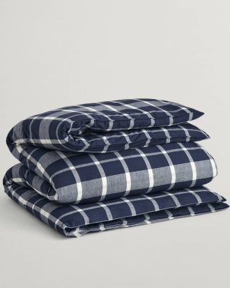 Gant - Påslakan Flannel Check - Blå - 150X210