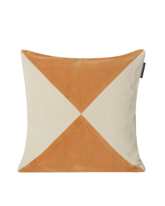 Lexington - Kuddfodral Patched Organic Cotton Velvet Pillow Cover - Gul - 50X50