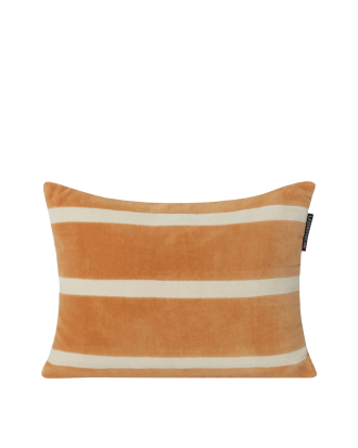 Lexington - Kudde Striped Organic Cotton Velvet 40x30 Pillow - Gul - 30X40