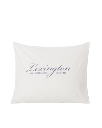 Lexington - Örngott Printed Organic Cotton Poplin Pillowcase - Vit - 50X60