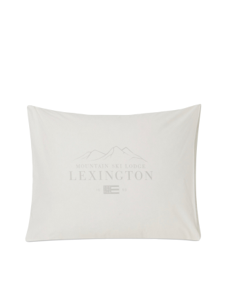 Lexington - Örngott Printed Organic Cotton Poplin Pillowcase - Vit - 50X60