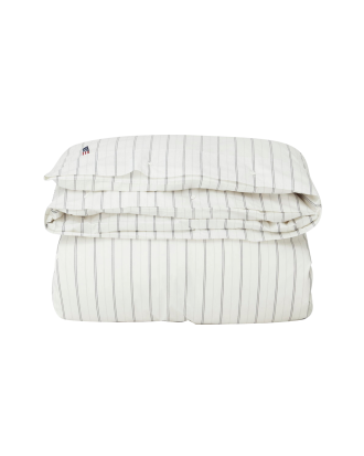 Lexington - Påslakan Striped Cotton Poplin Duvet Cover - Vit - 150X210