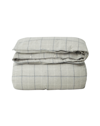 Lexington - Påslakan Checked Cotton Flannel Duvet Cover - Grå - 150X210