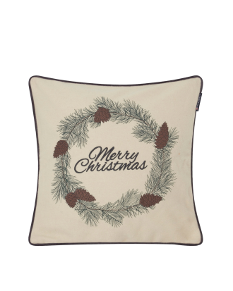 Lexington - Kuddfodral Merry Christmas Wool Mix Pillow Cover - Vit - 50X50