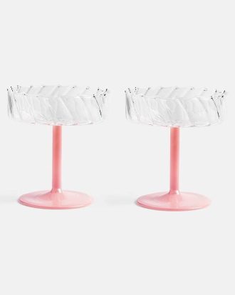 &k Amsterdam - Glas Twirl 2 st. - Rosa