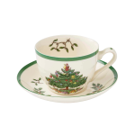 Spode - Tekopp med fat Christmas Tree 20 cl - Vit