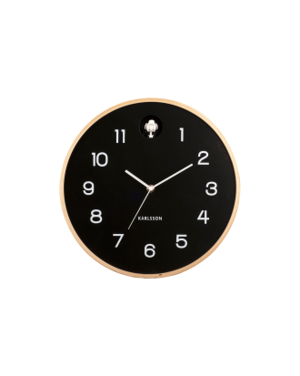 Karlsson - Väggklocka Natural Cuckoo - Svart