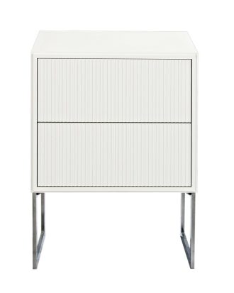 Englesson Line Nattduksbord / Krom - Sängbord Lackad Mdf Vit