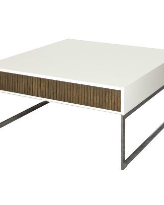 Englesson Line Burned Walnut Soffbord 100x100 Cm / Mörkbetsad - Soffbord Lackad Mdf Vit