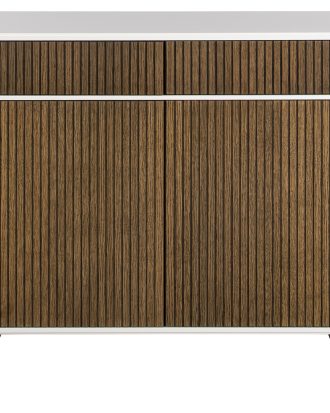 Englesson Line Burned Walnut Skänk /krom - Skänkar & Sideboards Ekfanér Vit
