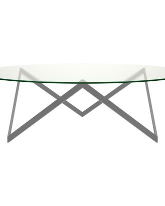 Englesson Sirius Soffbord Ø120x38 Cm - Soffbord Härdat Glas Silver Grey