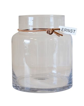 Ernst Glasvas 18x12,5 Cm - Vaser Läder Klar