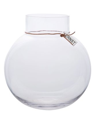Ernst Glasvas 24 Cm - Vaser Läder Klar
