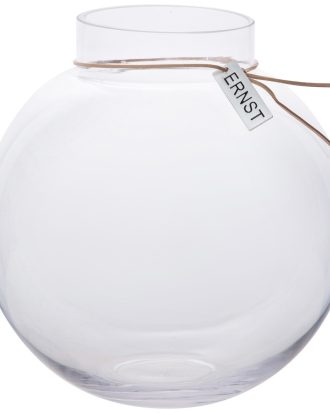Ernst Glasvas 21 Cm - Vaser Läder Klar