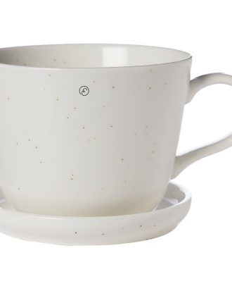 Ernst Kaffekopp Med Fat - Kaffekoppar Porslin Vanilj