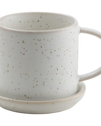 Ernst Kopp Med Fat 7 Cm /prickig - Kaffekoppar Stengods Vit