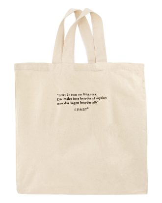 Ernst Tygväska Med Citat 43x45 Cm - Väskor & Ryggsäckar Bomull Natur