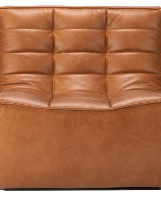 Ethnicraft N701 Soffa 1-sits - Fåtöljer Anilinläder Old Saddle