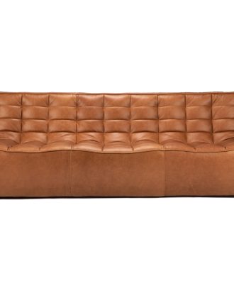 Ethnicraft N701 Soffa 3-sits - 3-sitssoffor Anilinläder Old Saddle