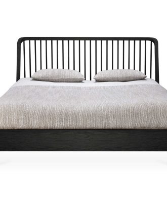 Ethnicraft Spindle Sängstomme Svartbetsad Ek 160x200 Cm - Sängar Massiv Ek Svart Ek