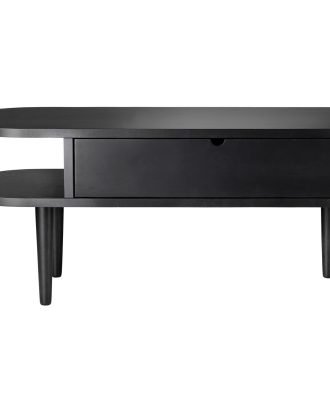 Fdb Møbler F24 Radius Bänk 90 Cm - Sidobord & Avlastningsbord Massiv Ek Svart Ek