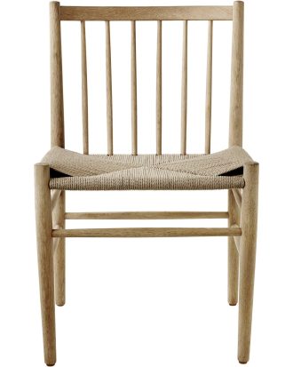 Fdb Møbler J80 Stol Lackad Ek / Sits Natur - Stolar Papperssnöre Mattlackerad Ek