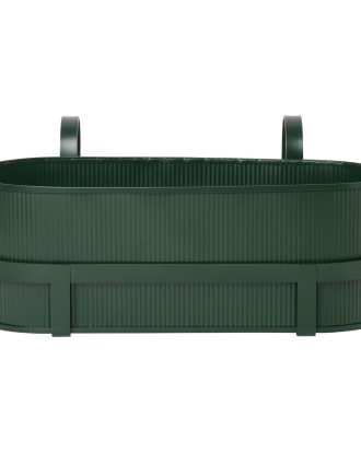 Ferm Living Bau Balkonglåda - Utekrukor & Odlingslådor Galvaniserat Stål Mörkgrön