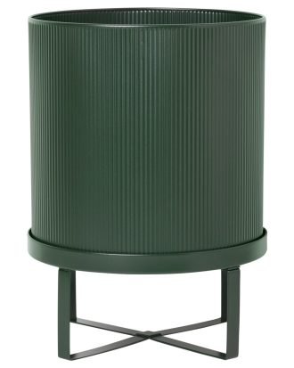 Ferm Living Bau Kruka Large - Krukor Galvaniserat Stål Mörkgrön