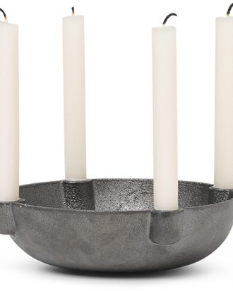 Ferm Living Bowl Ljushållare 14,6 Cm Black Brass - Ljusstakar Gjuten Mässing Svart Mässing