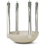 Ferm Living Bowl Ljushållare 27 Cm - Ljusstakar Stengods Sand