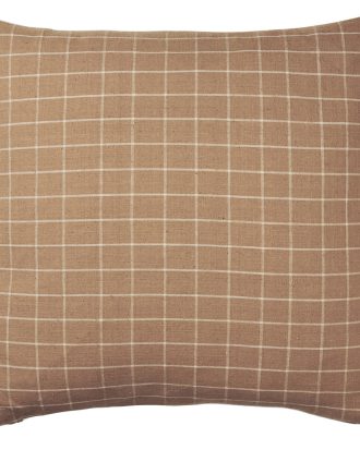 Ferm Living Brown Prydnadskudde Check 50x50 Cm - Prydnadskuddar & Fodral Bomull Brun