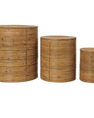 Ferm Living Column Förvaring 3-pack - Korgar Rotting Natural Stained