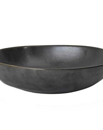Ferm Living Flow Skål Ø19,5 Cm - Serveringsskålar Stengods Svart