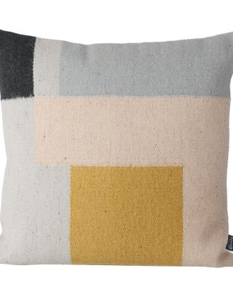 Ferm Living Kelim Kudde 50x50 Cm Squares - Prydnadskuddar & Fodral Ull Grå