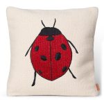 Ferm Living Kids Forest Prydnadskudde Broderad 40x40 Cm Ladybird - Prydnadskuddar & Fodral Ull Off-White