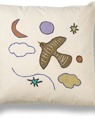 Ferm Living Naive Kudde 40x40 Cm Bird - Barnkuddar Bomull Beige