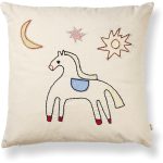 Ferm Living Naive Kudde 40x40 Cm Horse - Barnkuddar Bomull Beige