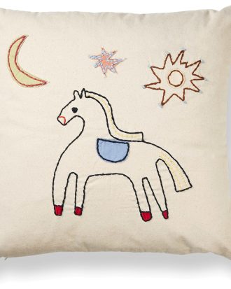 Ferm Living Naive Kudde 40x40 Cm Horse - Barnkuddar Bomull Beige