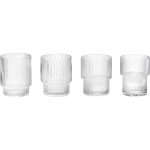 Ferm Living Ripple Små Glas 6 Cl 4-pack Clear - Snapsglas & Avecglas Munblåst Glas Klar
