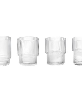 Ferm Living Ripple Små Glas 6 Cl 4-pack Clear - Snapsglas & Avecglas Munblåst Glas Klar