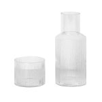 Ferm Living Ripple Litet Karaffset - Vattenkaraffer & Vattenkannor Munblåst Glas Klar