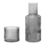 Ferm Living Ripple Litet Karaffset Smoked Grey - Vattenkaraffer & Vattenkannor Munblåst Glas Rökgrå