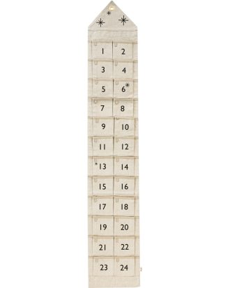 Ferm Living Star Julkalender Narrow - Juldekorationer Bomull Sand