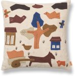 Ferm Living Village Kudde 40x40 Cm - Barnkuddar Ekologisk Bomull Off-White